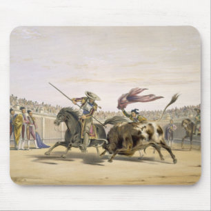 The Bull Following up the Charge, 1865 (colour lit Mouse Pad