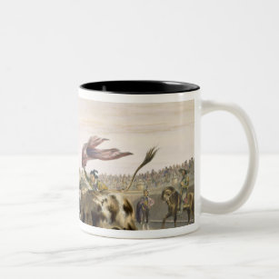 The Bull Following up the Charge, 1865 (colour lit Two-Tone Coffee Mug