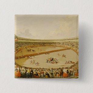 The Bullfight 2 Inch Square Button