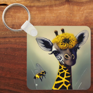 The Bumble Giraffe Whimsical   Keychain