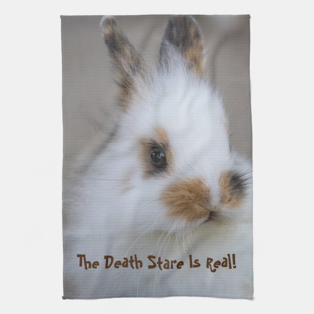 The BUNNY Death Stare is Real! Add Own Photo Kitchen Towel (Vertical)