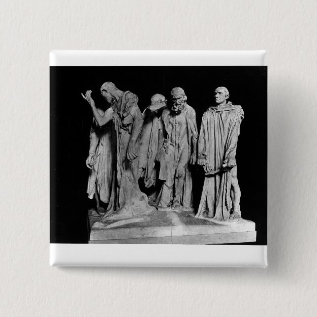 The Burghers of Calais, 1889 2 Inch Square Button (Front)