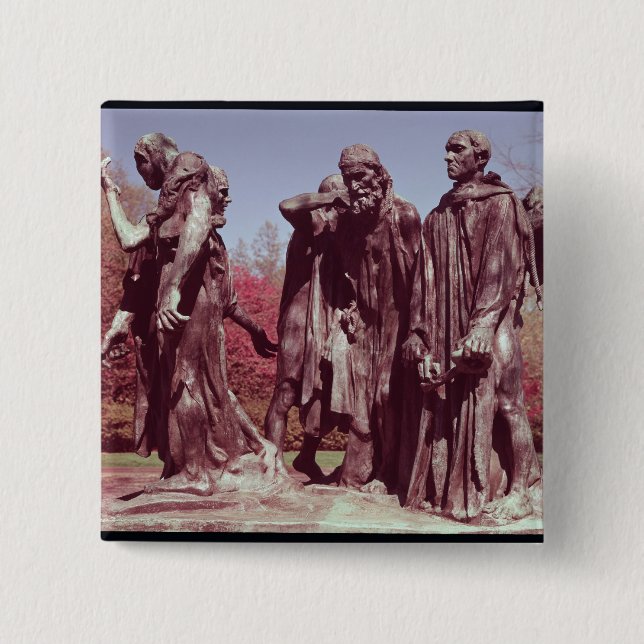 The Burghers of Calais 2 Inch Square Button (Front)