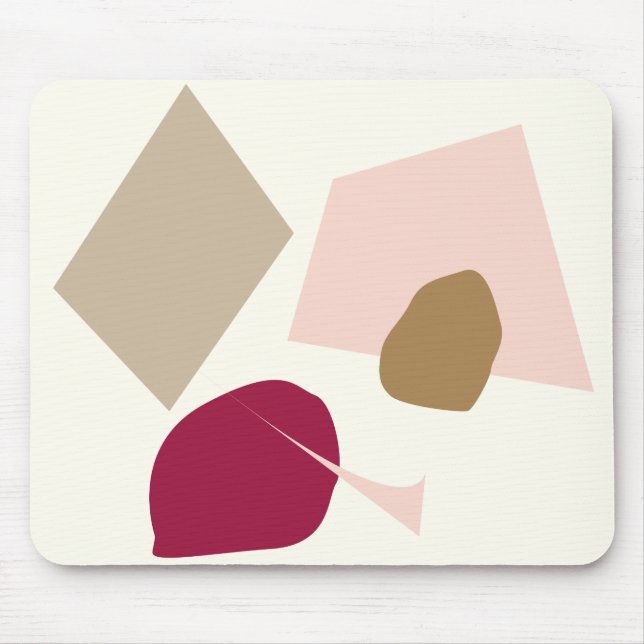 The burgundy spot, abstract geometric design mouse pad (Front)