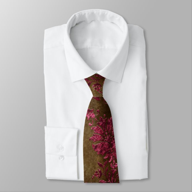 The Burgundy Velvet  Series Design 6  Tie (Tied)