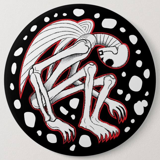 The Buried Angel 6 Inch Round Button (Front)