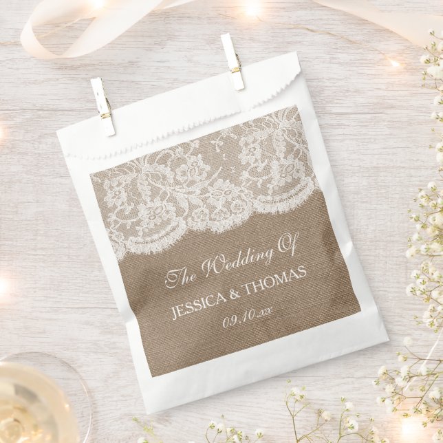 The Burlap & Lace Wedding Collection Favour Bag (Clipped)