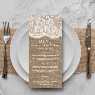 The Burlap & Lace Wedding Collection - Menu
