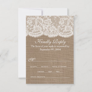 The Burlap & Lace Wedding Collection RSVP Card