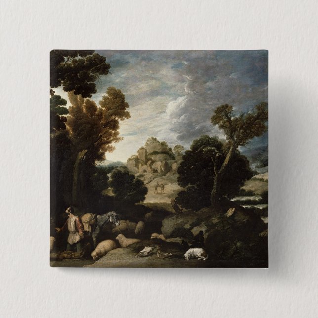 The Burning Bush, c.1635 2 Inch Square Button (Front)