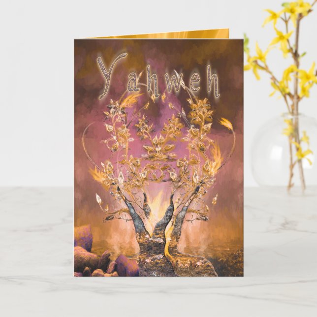 The Burning Bush "YAHWEH" Card (Yellow Flower)
