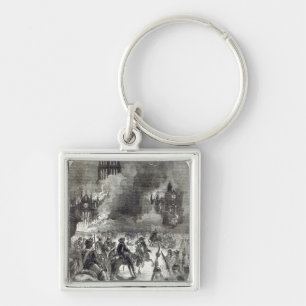 The burning of Old St. Paul's, 1666 Keychain
