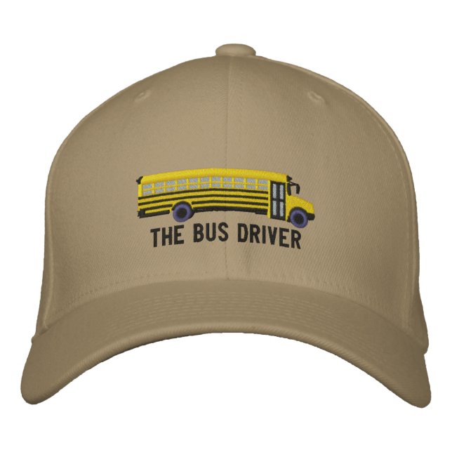 The Bus Driver Custom School Bus Embroidery Embroidered Hat (Front)