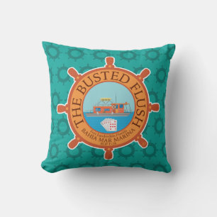 The Busted Flush (Aqua) - Throw Pillow