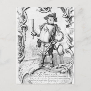 The Butcher, published 1746 Postcard