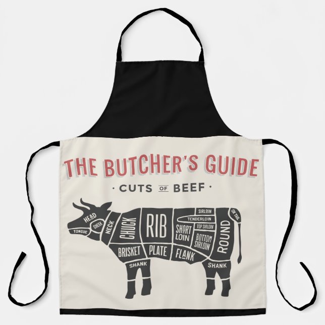 The Butchers Guide Cuts of Beef Apron (Front)
