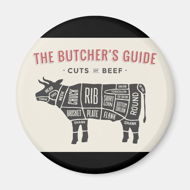 The Butchers Guide Cuts of Beef Magnet (Front)