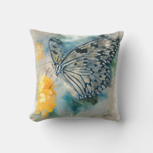 The Butterfly and the Flower Throw Pillow