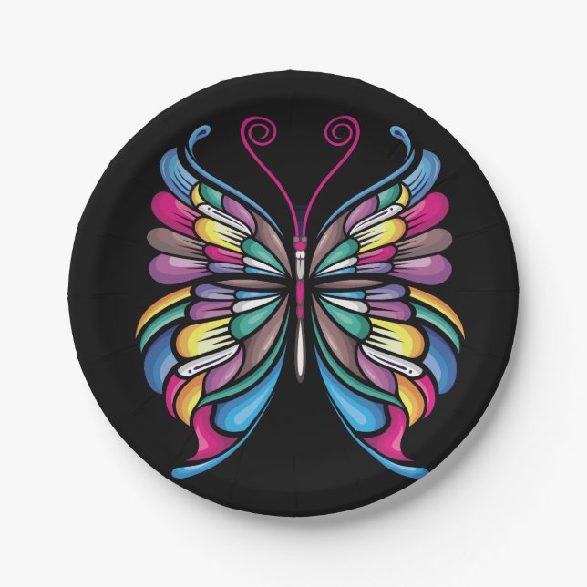 the butterfly design paper plate (Front)