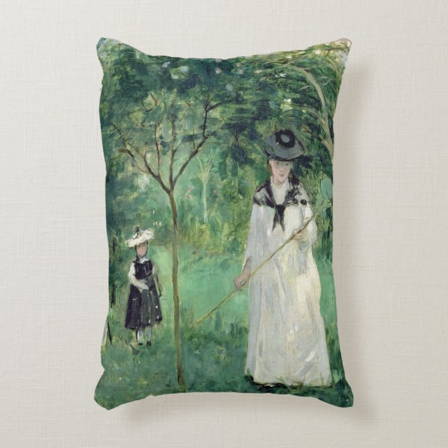 The Butterfly Hunt, 1874 Accent Pillow (Front(Vertical))