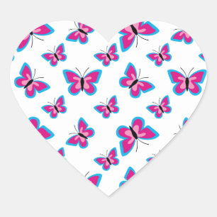 The Butterfly Pattern Heart Sticker