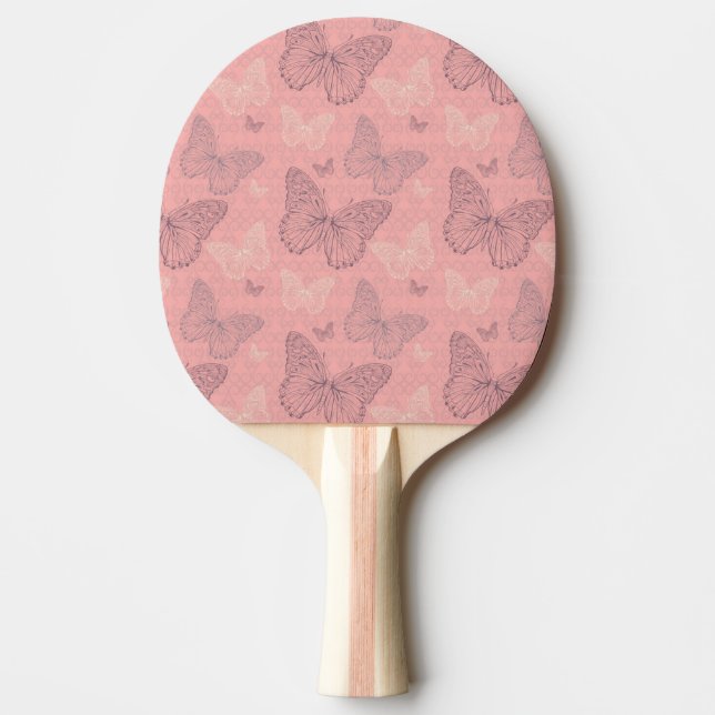 The Butterfly Pink Ping Pong Paddle (Front)