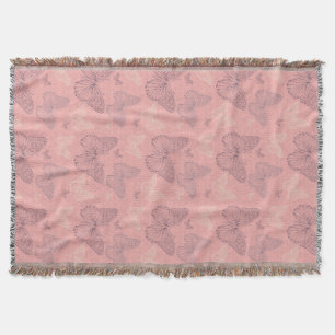 The Butterfly Pink Throw Blanket