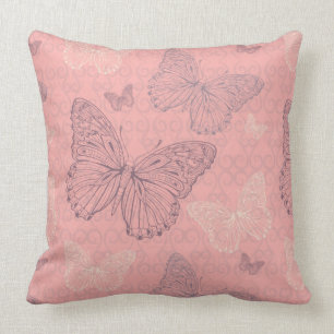 The Butterfly Pink Throw Pillow