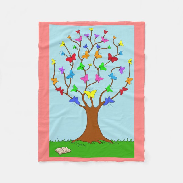 The Butterfly Tree Fleece Blanket (Front)