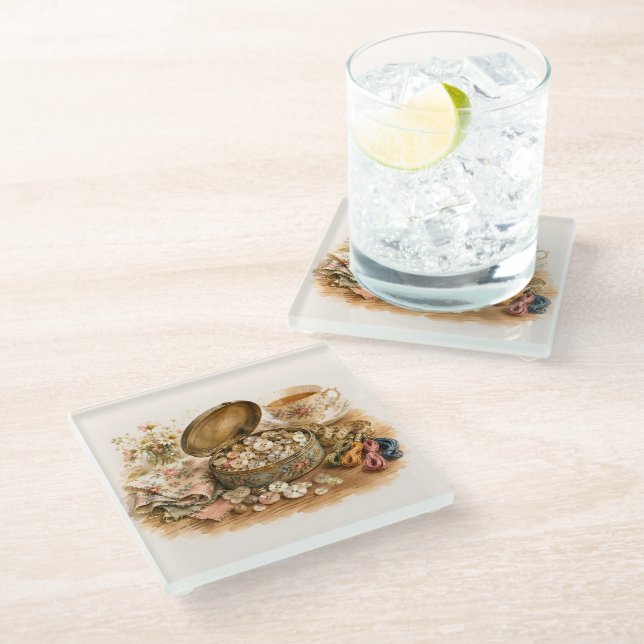 The Button Tin Coaster (Angled)