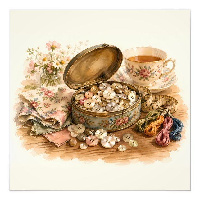 The Button Tin Photo Enlargement Print (Front)