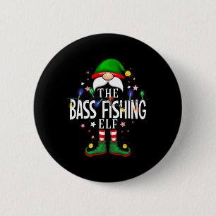 The Byb Fishing Elf Christmas Family Pajama Party 2 Inch Round Button