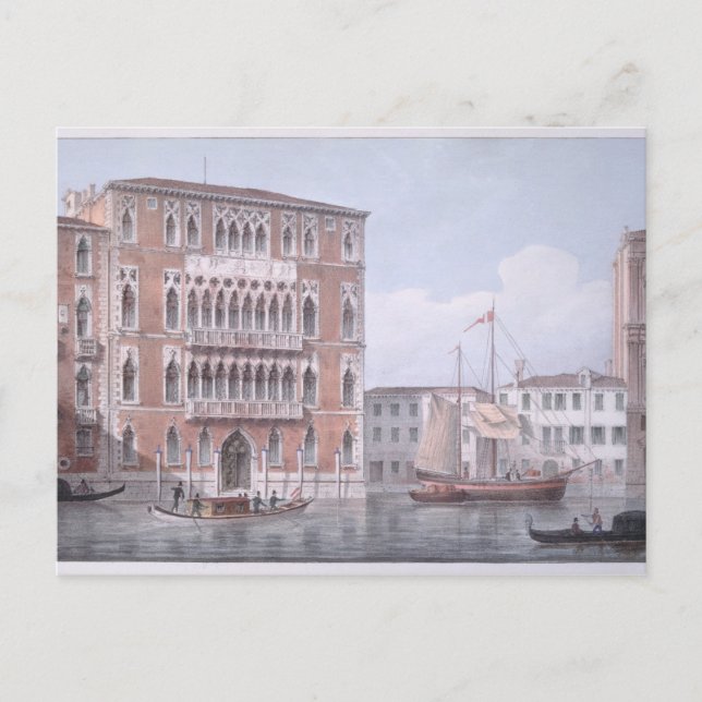 The Ca' Foscari, Venice, engraved by Brizeghel (li Postcard (Front)