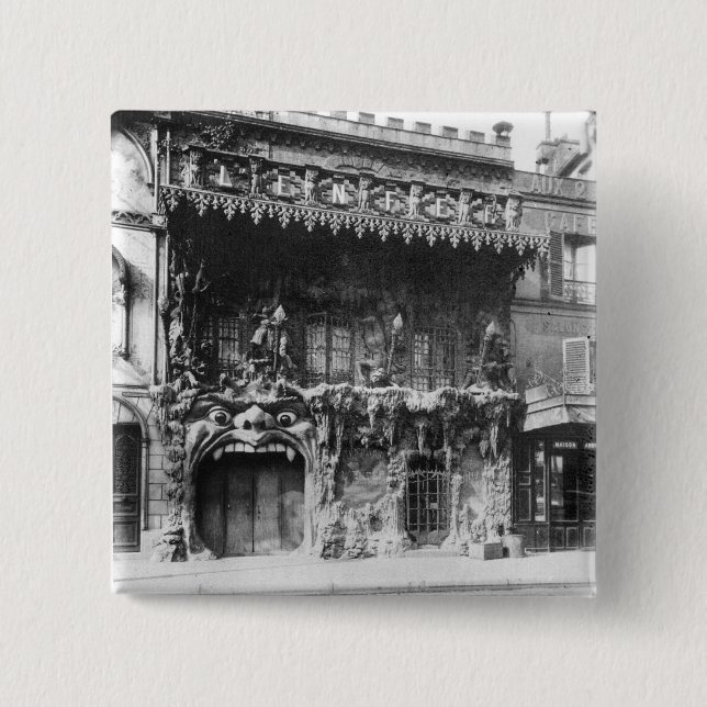 The Cabaret de 'l'Enfer' in Paris 2 Inch Square Button (Front)