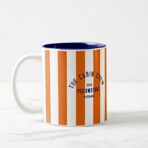 The Cabin Crew Custom Crest Orange Park Stripe  Two-Tone Coffee Mug