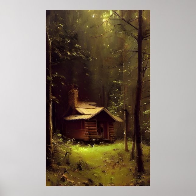 The Cabin in The Woods - Colourful Painting Poster (Front)