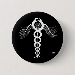 The Caduceus 2 Inch Round Button