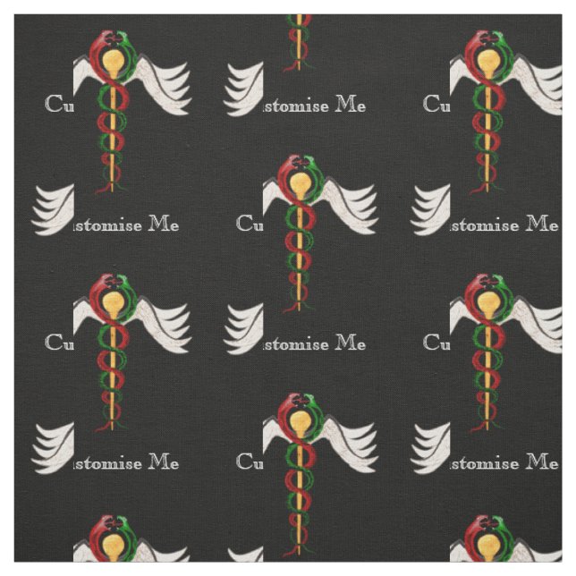 The Caduceus (Full Colour) Fabric (Swatch)