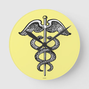 The Caduceus Round Clock