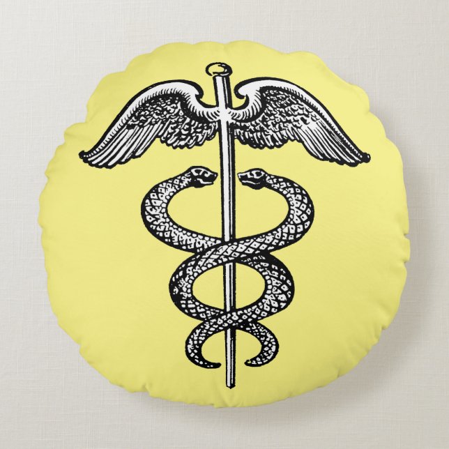 The Caduceus Round Pillow (Front)
