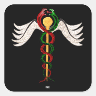 The Caduceus Square Sticker