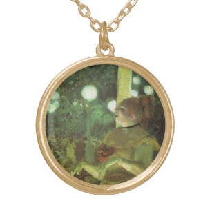 The Cafe Concert by Edgar Degas, Vintage Fine Art Gold Plated Necklace