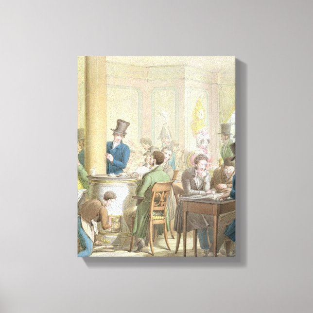 The Cafe de Commerce, from 'Tableau de Paris' Canvas Print (Front)