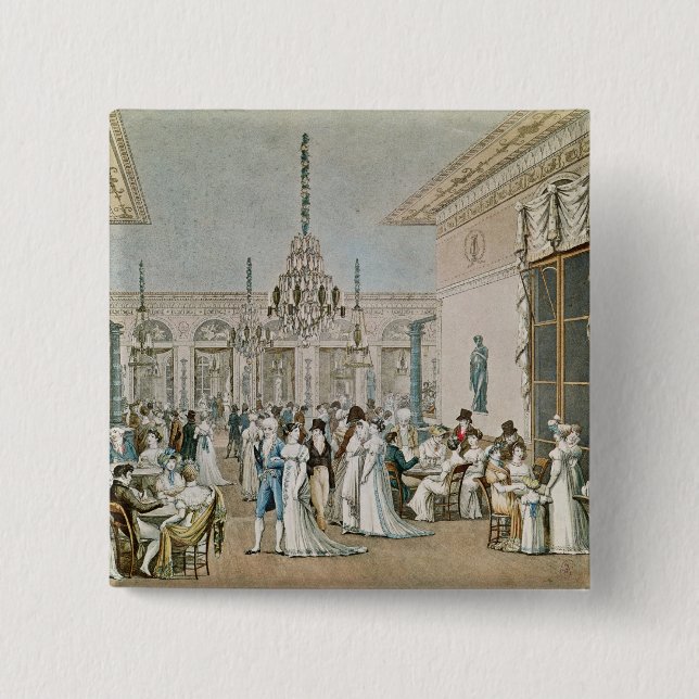 The Cafe Frascati in 1807 2 Inch Square Button (Front)