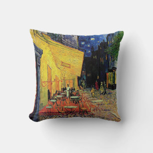 The cafe terrace on the place du forum, Arles, at Throw Pillow