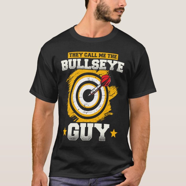 The Call Me Darts Bullseye Guy T-Shirt (Front)