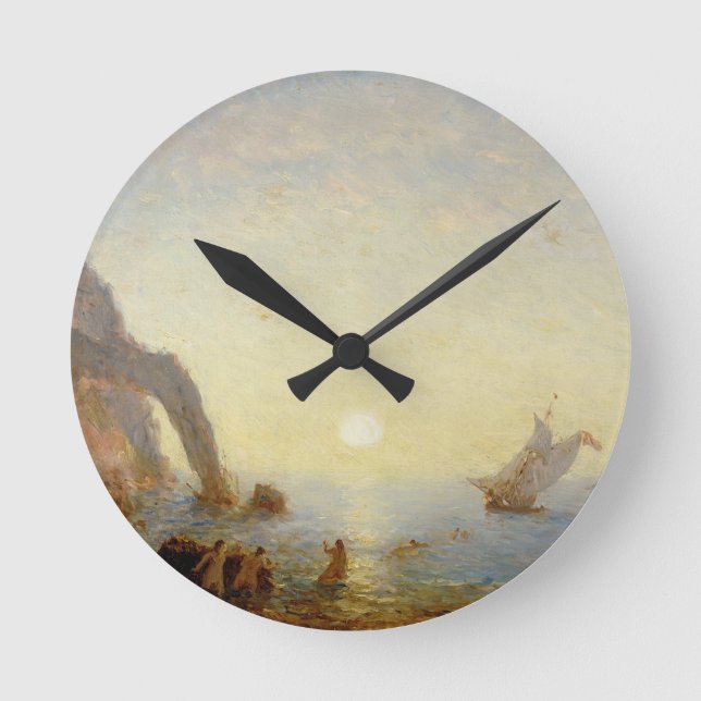 The Call of the Sirens (oil on canvas) Round Clock (Front)