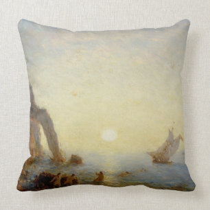 The Call of the Sirens (oil on canvas) Throw Pillow