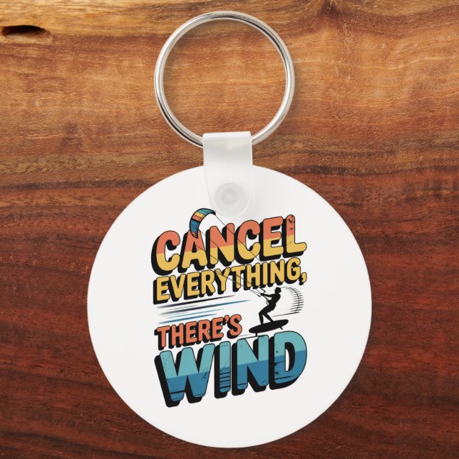 The Call of the Wind - Kite Surfing Passion Keychain (Front)