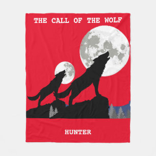"THE CALL OF THE WOLF" PERSONALIZED BLANKET